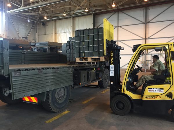counterbalance vehicle unloading